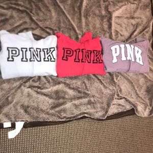 X3 pink vs zip up hoodies they all come together